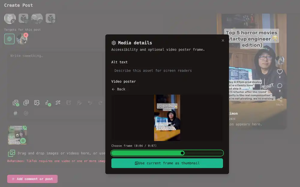 Select Timeframe for Video Thumbnail