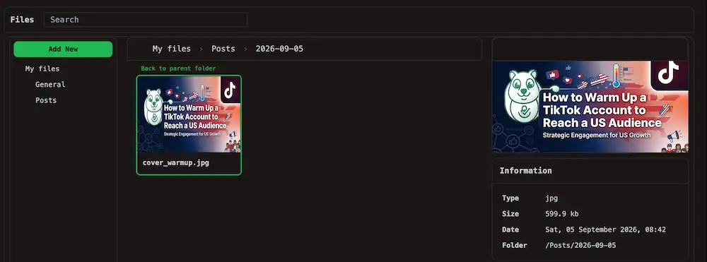 Open OpenQuok Media Tab on the Left Sidebar
