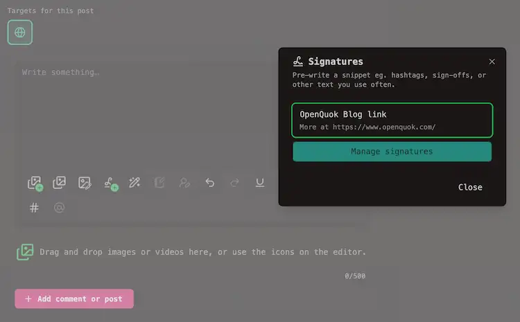 Open Signature Modal